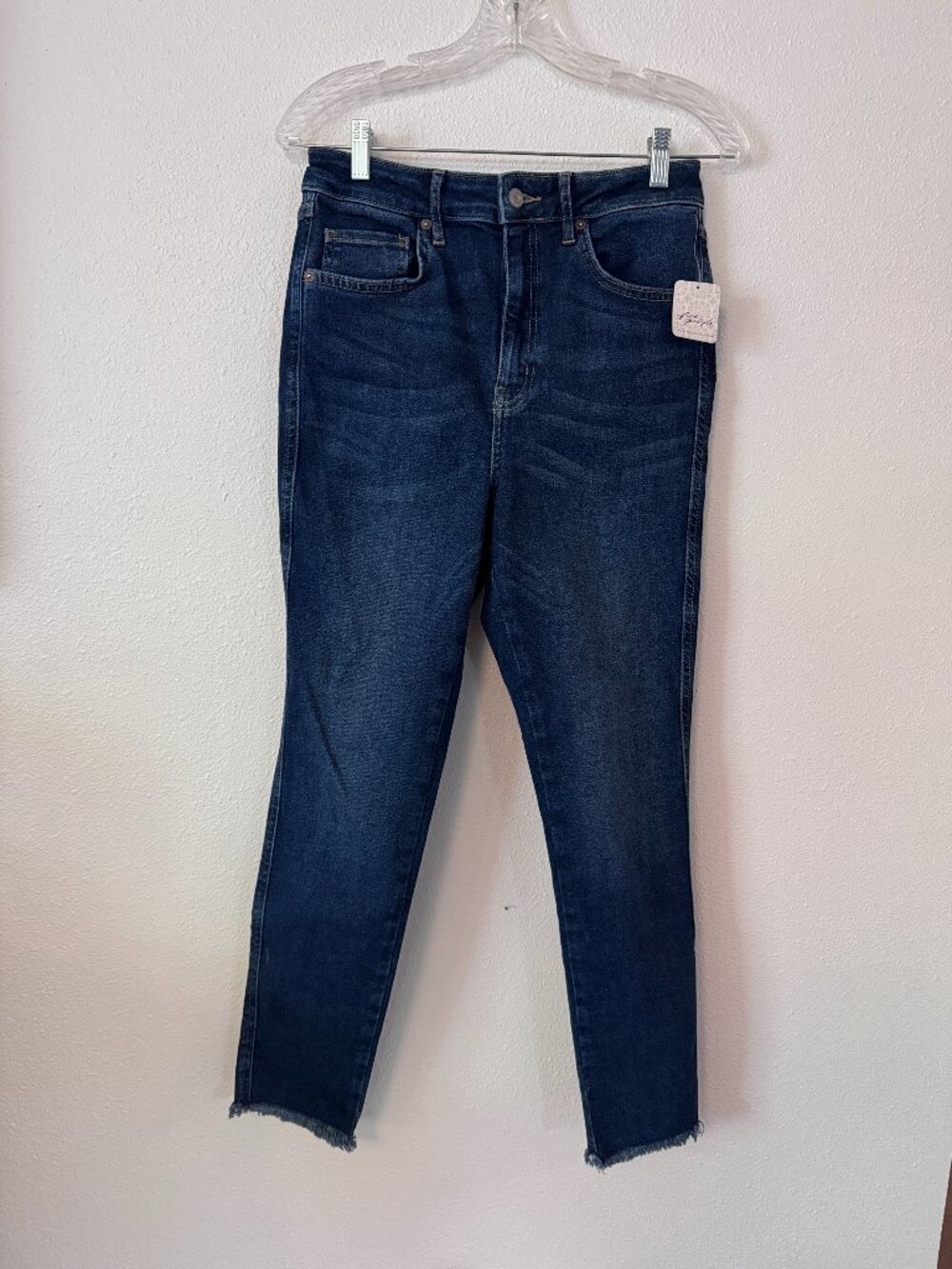 Free People We The Free High Waist Raw Hem Crop Straight Jeans NWT - Size 31